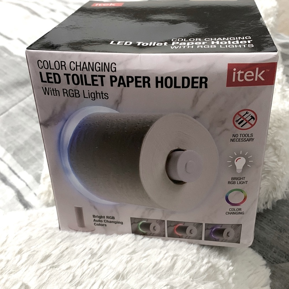 Itek, LED toilet paper holder. brand NEW